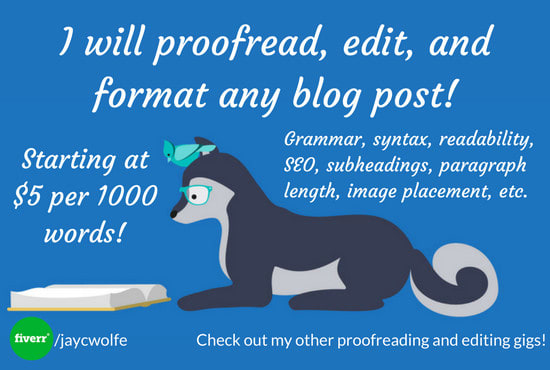 proofread, edit, and format your blog post
