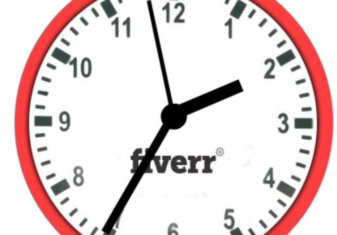a time analog clock with your logo business your text just by Punkbooster | Fiverr