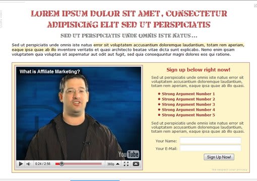 send you a Video Squeeze Page