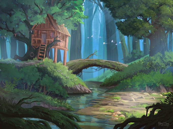 create environment concept art for cartoons and games