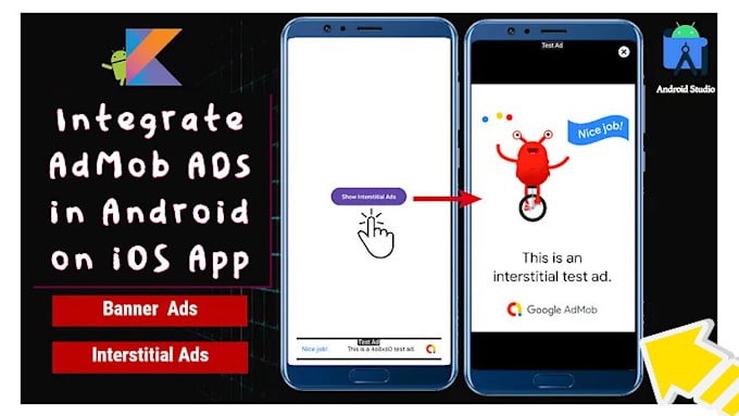 integrate admob ads in android or ios app