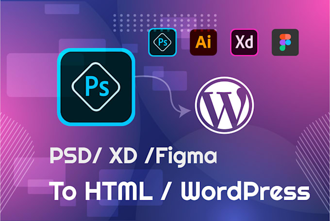 convert psd, xd to html and psd, xd to wordpress website
