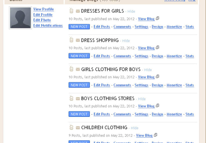 create 75 blogspot for dummy