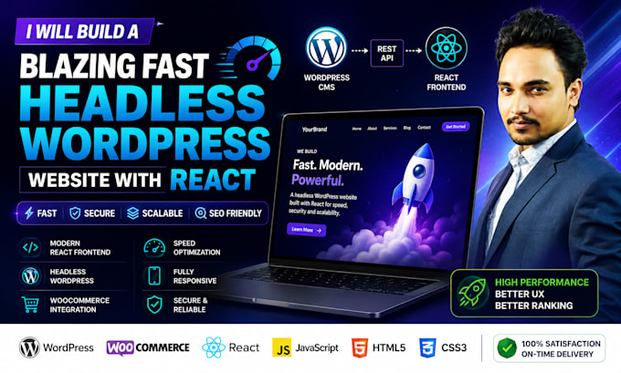 build a headless wordpress website with react or next