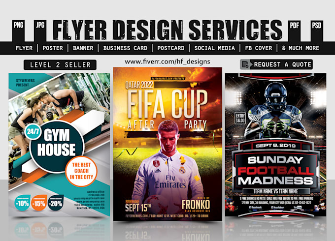design sports, gym or fitness static flyer or motion poster