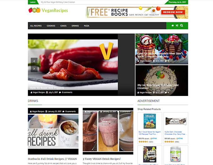 build and setup automated vegan recipes website