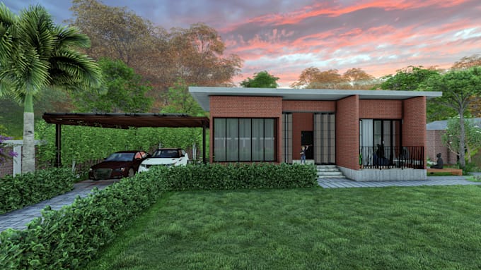 do an architectural exterior and interior rendering
