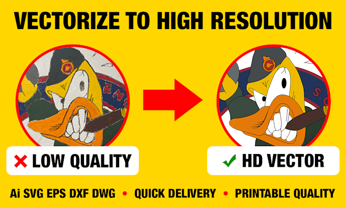 manually redraw, vectorize, trace, fix blurry image to high resolution