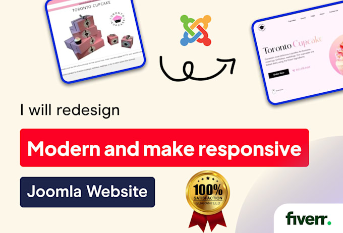 redesign modern and make responsive joomla website