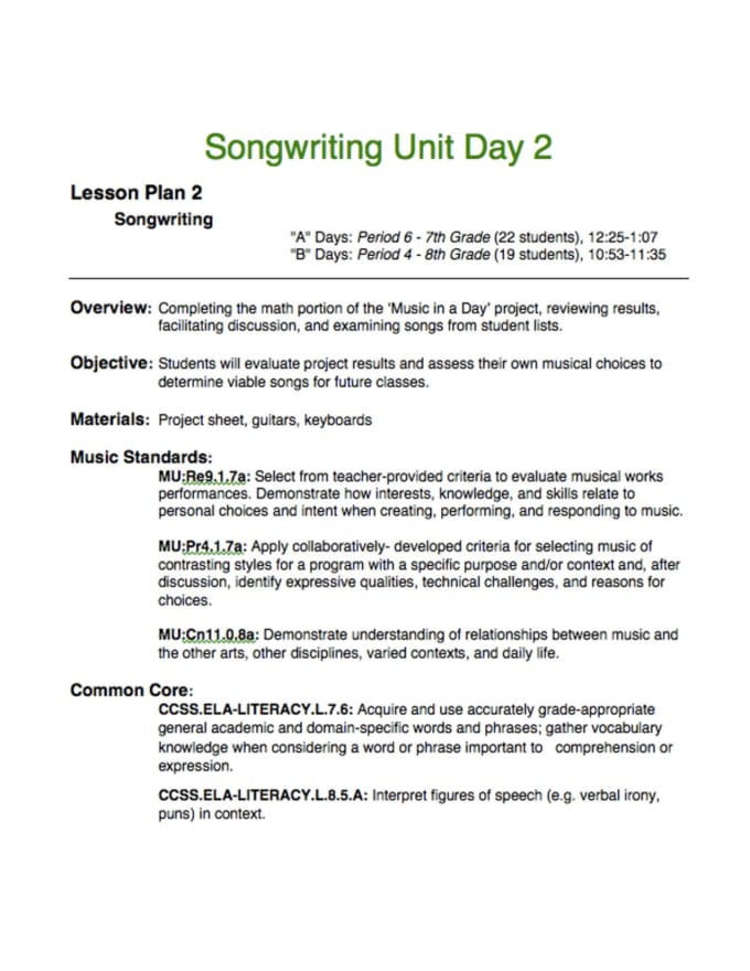 Create a music education lesson plan for k12 music teachers by Gapavliv