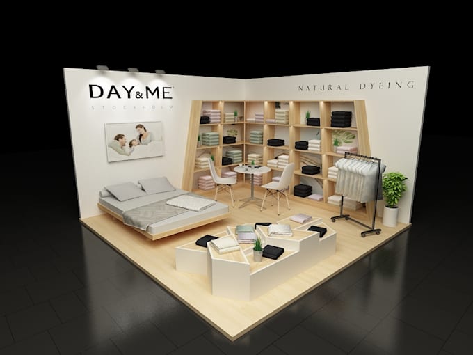 create a visualization of booth, showcase, display, pos