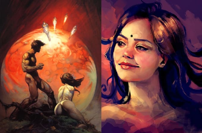 Draw Digital Oil Painting Portrait And All Illustration By