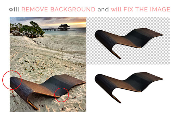 professionally remove background and fix the image