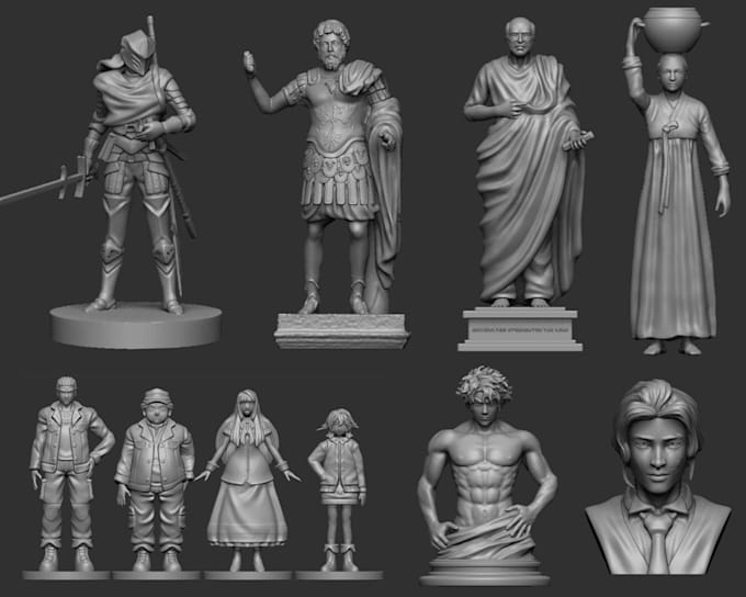 3d sculpting statue, figure, toy, character, anime for 3d printing