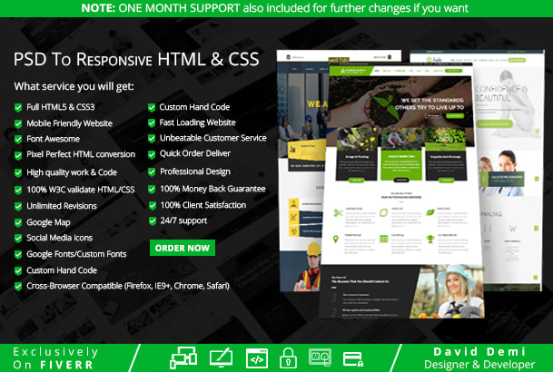 Convert your psd ai design into responsive html css by Ithubcity | Fiverr