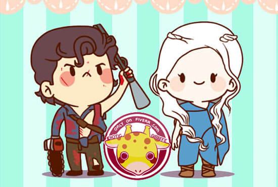 draw cute characters for you