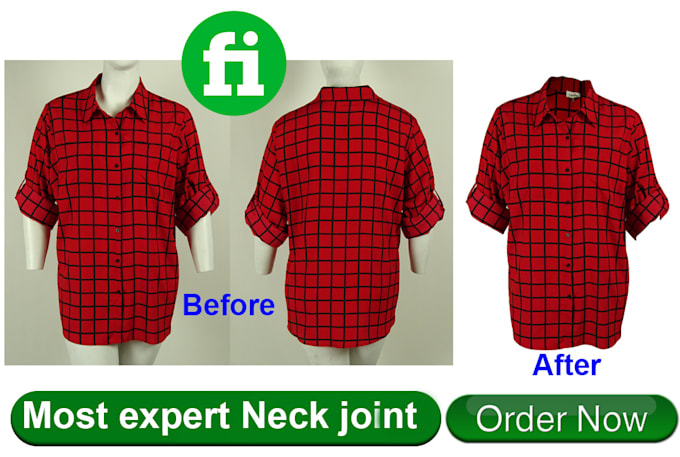 neck join cloth image and ghost mannequin remove within 24hr