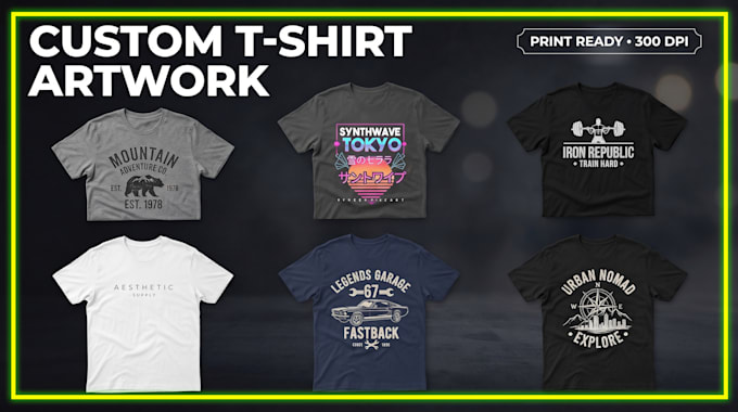 design custom t shirt designs for your brand, etsy and pod