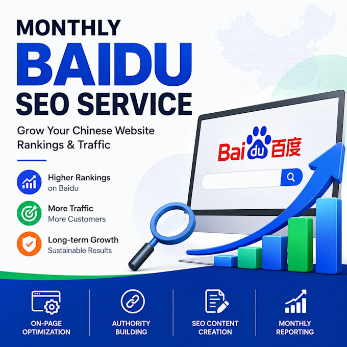 provide monthly baidu SEO for chinese website ranking growth