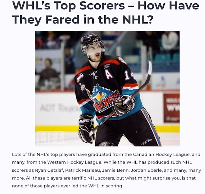 write a fantastic hockey article