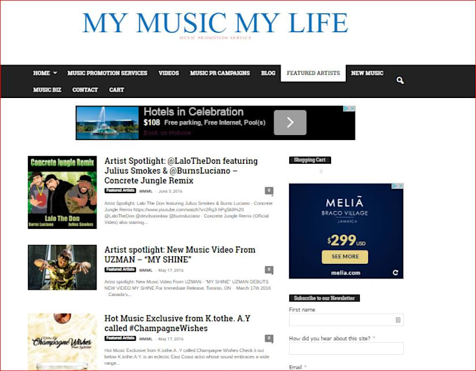 feature your music,mixtape,video Press on Music Website