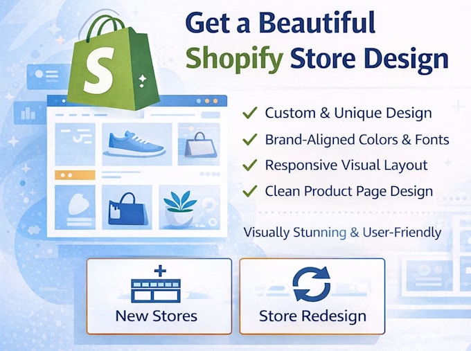 help you on shopify design, website design, customization