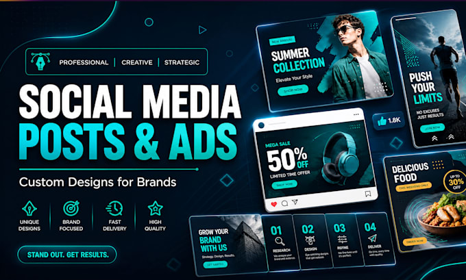 create stunning custom social media posts and ads