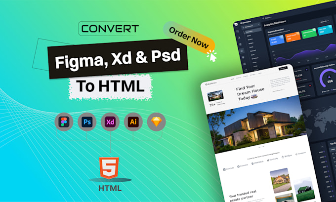 convert figma, xd, or PSD to pixel perfect HTML, CSS, or js