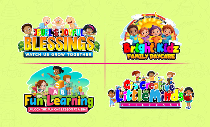 design daycare childcare babyshop and educational logo