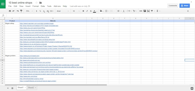 do web research and data collection for 5 hours