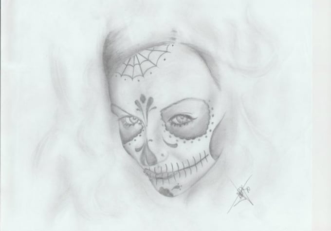Draw A Portrait Of Anyone With A Sugar Skull Mask By Pronouncedbrant
