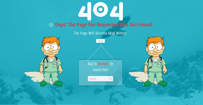 design and develop creative 404 error page