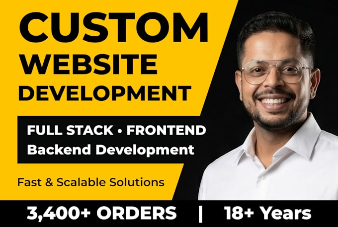 build custom website design and development as full stack developer