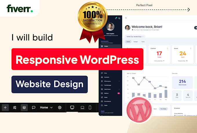 build a responsive wordpress website design for you