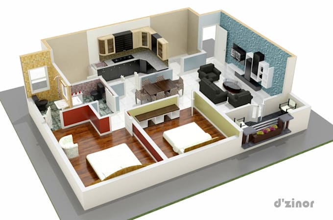 Make 3d Floor Plans And Rendered Views In 5 Bucks By Vivekdzinor - House Plans With Interior Views Make 3d Floor Plans And Rendered Views In 5 Bucks By Vivekdzinor - House Plans With Interior Views