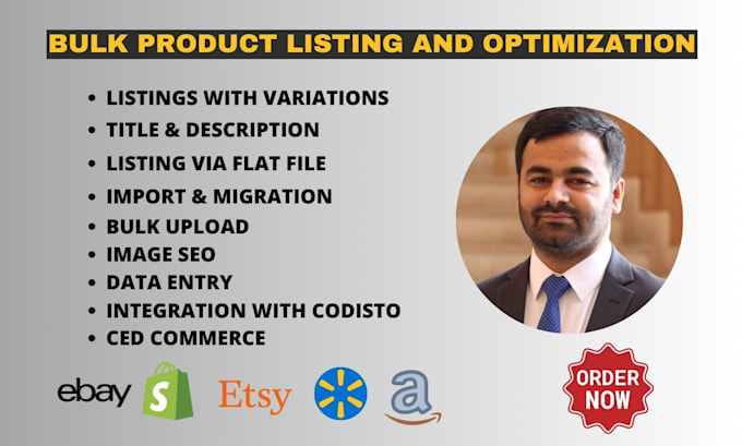 upload bulk product listing at amazon ebay shopify walmart etsy woocommerce