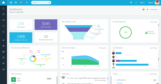 develop PHP laravel custom CRM with admin dashboard
