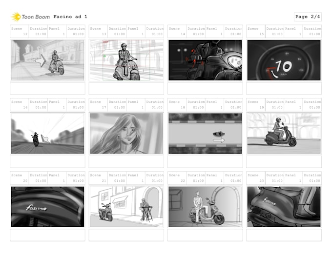 deliver storyboards and animatics