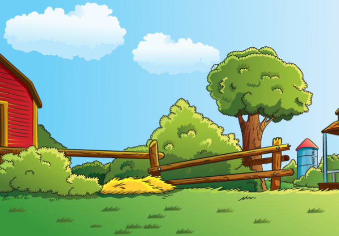 Draw any simple landscape background cartoon illustration with my style by  Hendri_nguriana | Fiverr