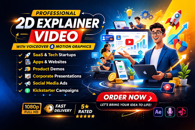 create a high converting 2d animated explainer video in after effects