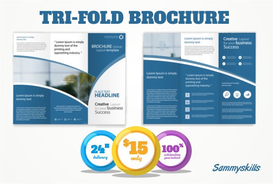 Top 10! I will design professional bifold and trifold brochure  for $30
