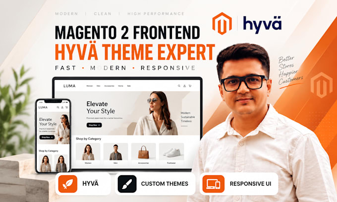 develop or customize magento 2 theme and hyva frontend
