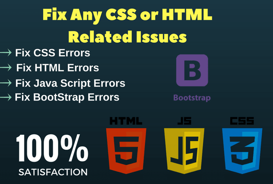 Fix Css Html Javascript And Bootstrap Errors And Issues By Sneher 2415