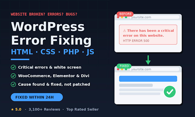 fix wordpress errors, bugs and HTML, CSS, PHP, javascript issues