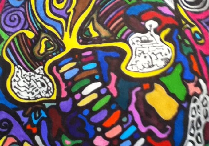 draw you a sharpie abstract drawing on a rectangular sticker