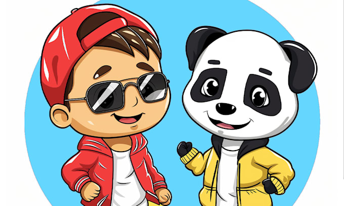 draw any cute cartoon and kids illustration in unique style