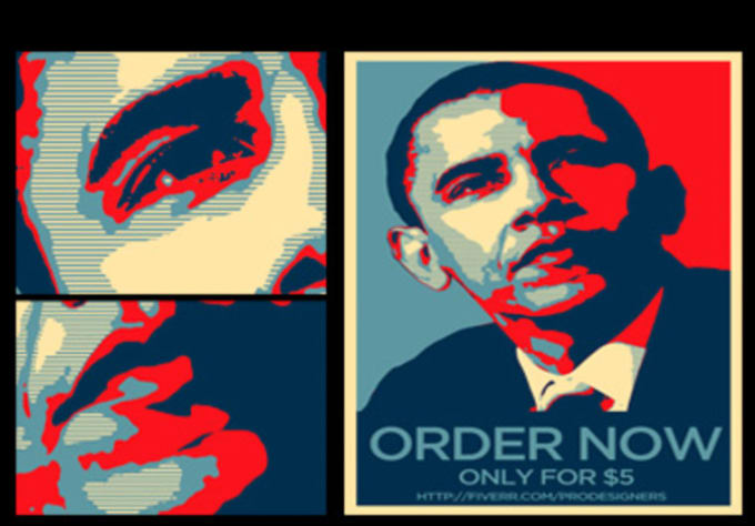 Make Popart Drawing Of You With Obama Hope Style By Prodesigners