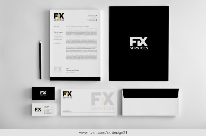 Download Free Design Business Card Letterhead Or Stationary Brand Identity By Skrdesign21 PSD Mockups.