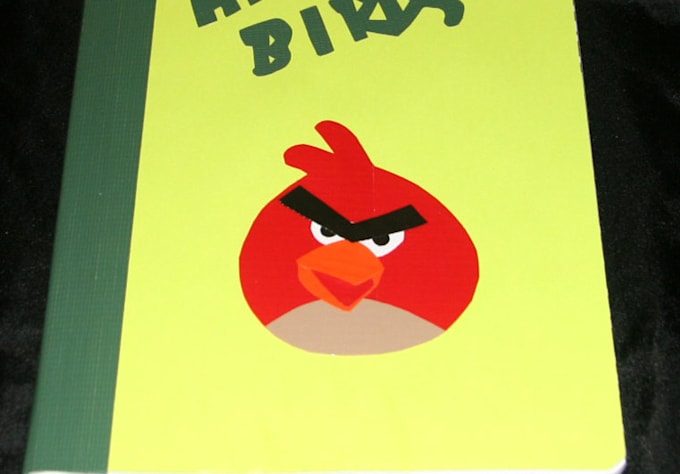 make red angry bird notebook
