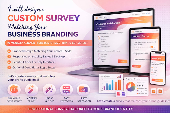 design a responsive survey matching your business branding